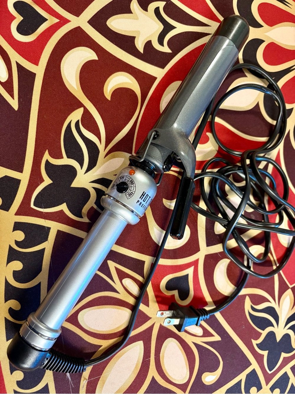 Generic Silver Curling Iron with Clamp - Silver